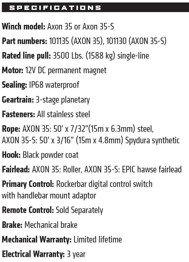 WARN AXON 35 POWERSPORT WINCH