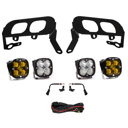 Silverado 1500 Fog Pocket Kit 14-15 FPK, SAE Amber W/C & Sport D/C Baja Designs