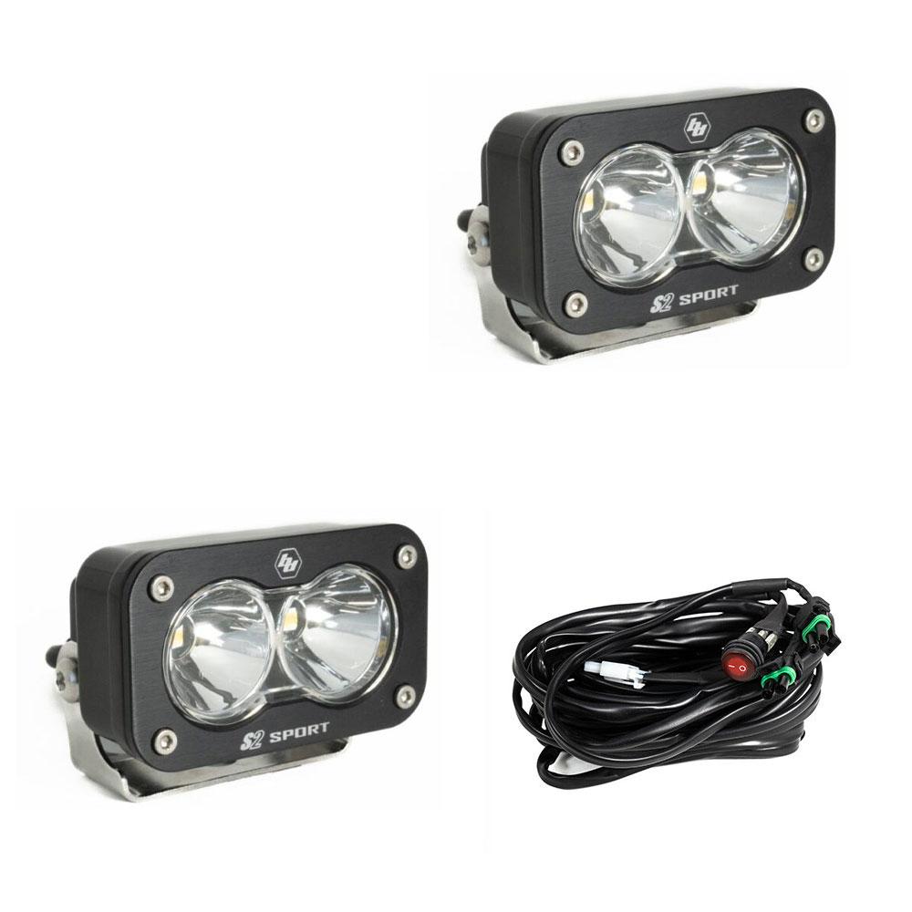 LED Work Light Clear Lens Spot Pattern Pair S2 Sport Baja Designs