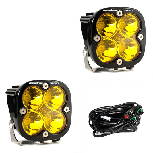 LED Light Pods Amber Lens Spot Pair Squadron Sport Baja Designs