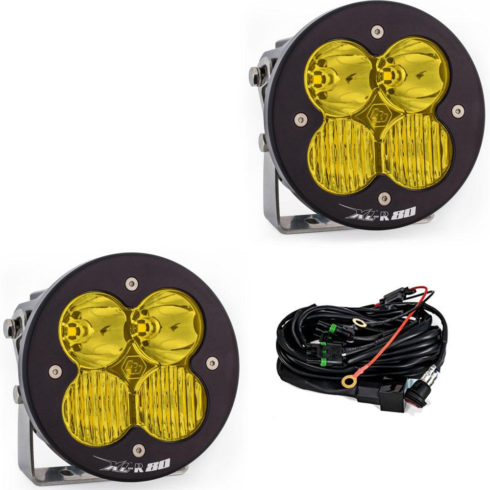 LED Light Pods Amber Lens Driving Combo Pattern Pair XL R 80 Series Baja Designs