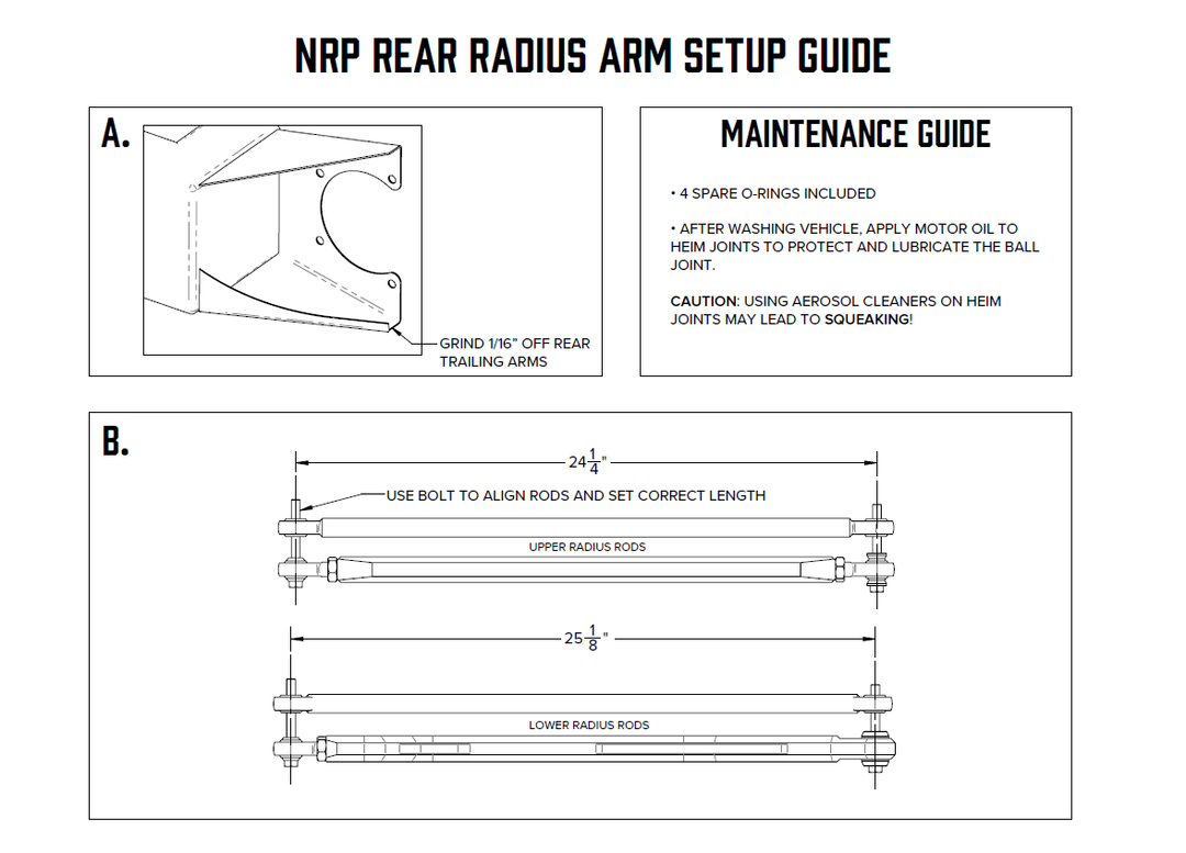 NRP RZR XP1000 BILLET HIGH CLEARANCE RADIUS RODS