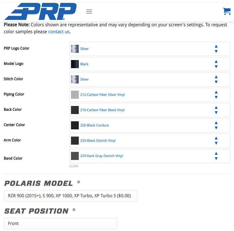 Pair Custom PRP XC Seats - JC