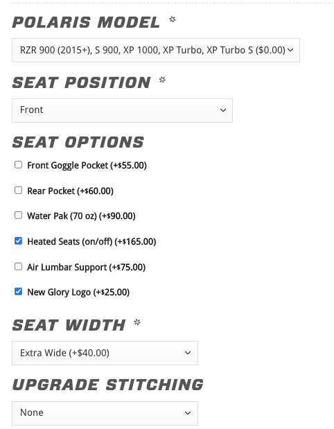 Pair Custom PRP XC Seats - JC