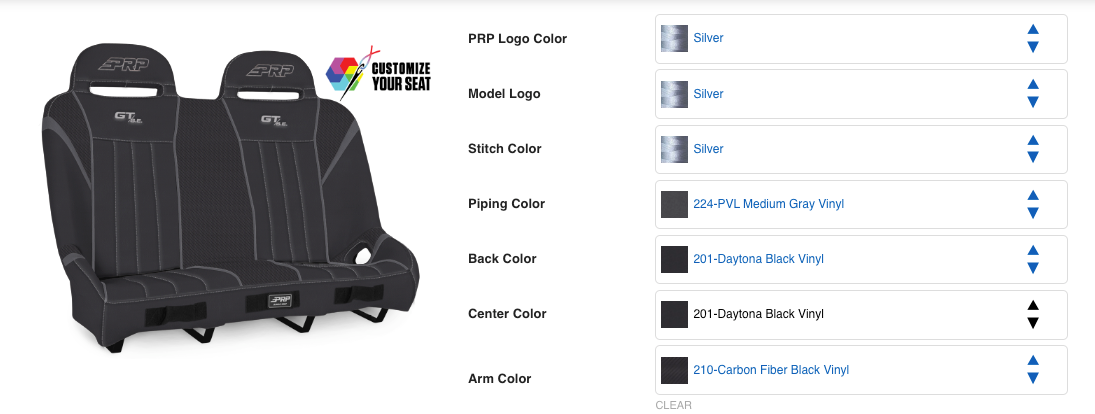 PRP GT/SE Custom Rear Bench Seat - TW