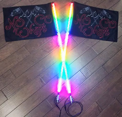 4 Foot NoCo LED Desert Whips / Pair of Remote Vertigo Series