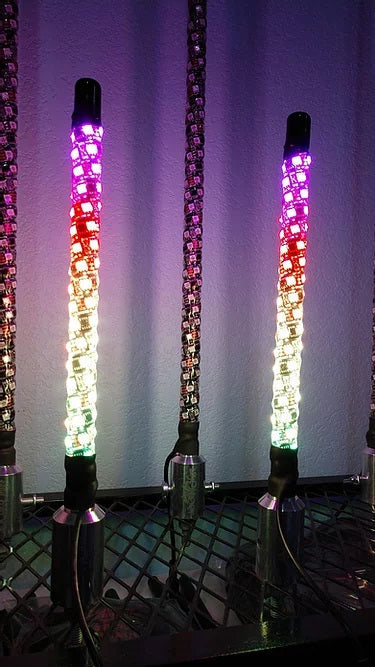 1 Foot NoCo LED Extreme Trail Whips / Pair of Bluetooth Vertigo Series