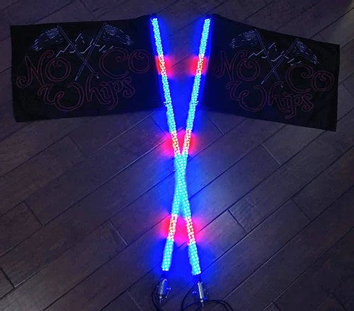 4 Foot NoCo LED Desert Whips / Pair of Bluetooth Vertigo Series