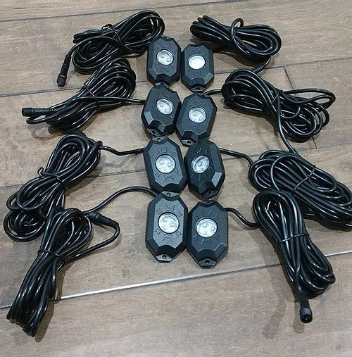 8 - Pod Bluetooth & Remote Rock Light Kit with Brake and Turn Signal Function