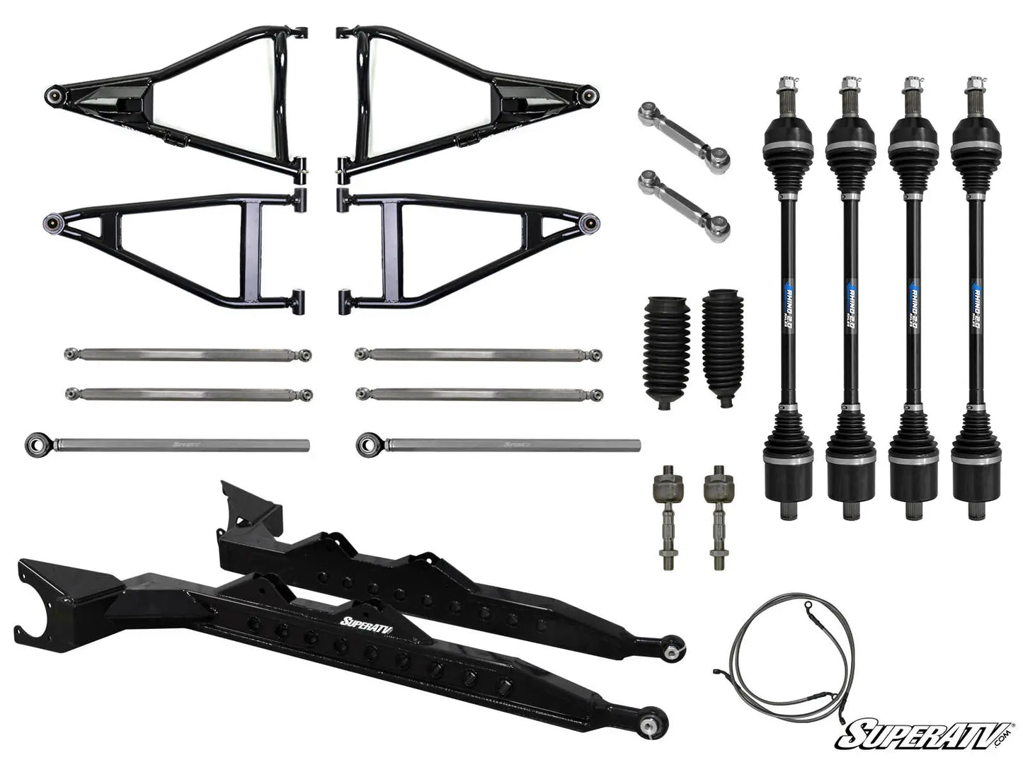 SUPER ATV POLARIS RZR XP TURBO 3" LONG TRAVEL KIT CHROMOLY TUBED